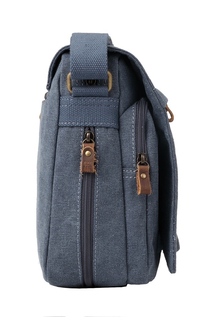 Troop London: Classic Small Flap-Front Messenger Bag - Blue image