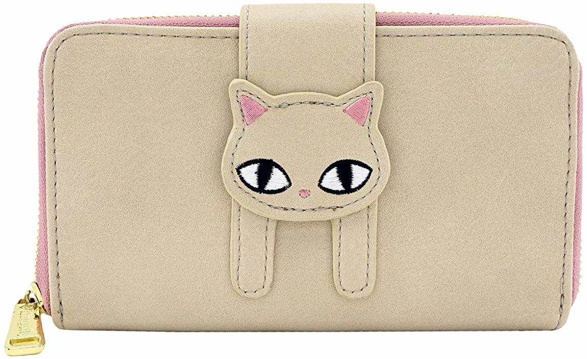 Loungefly Cat Fishbone Print Pink Bifold Wallet at Mighty Ape NZ