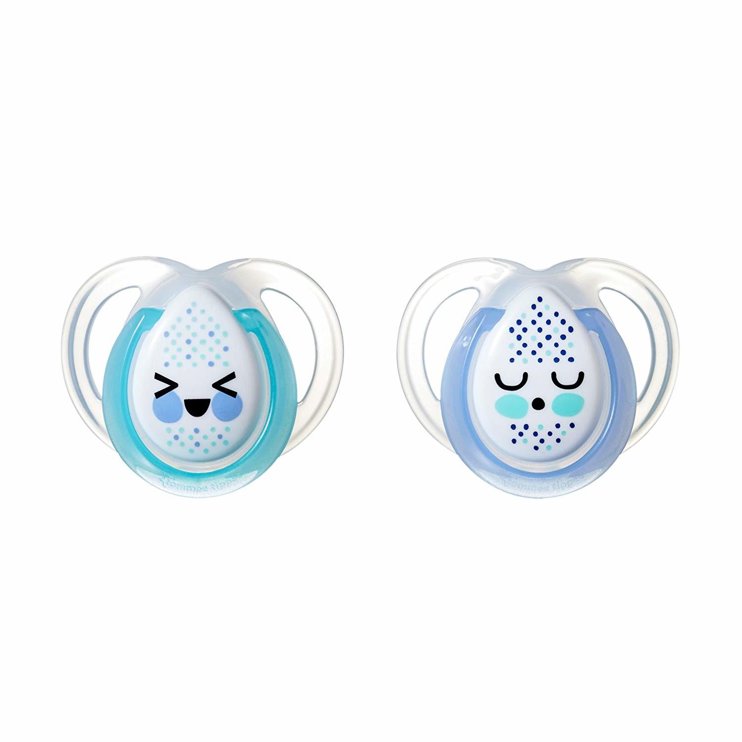 Closer to Nature: Night Time Soothers Twin Pack - 0-6m (Teal and Blue) image