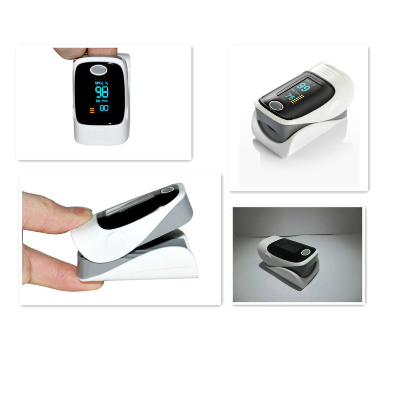 Fingertip Heart Rate Monitor With Pulse Oximeter - Grey image