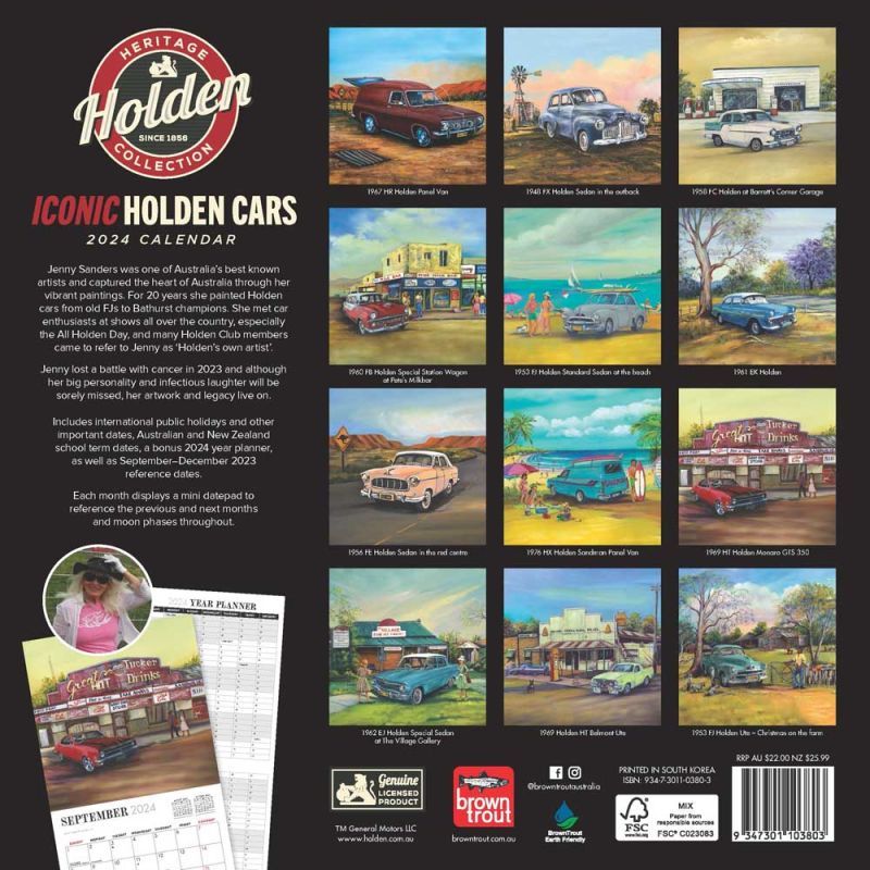 Buy Classic Holden Cars 2024 Square Wall Calendar at Mighty Ape NZ