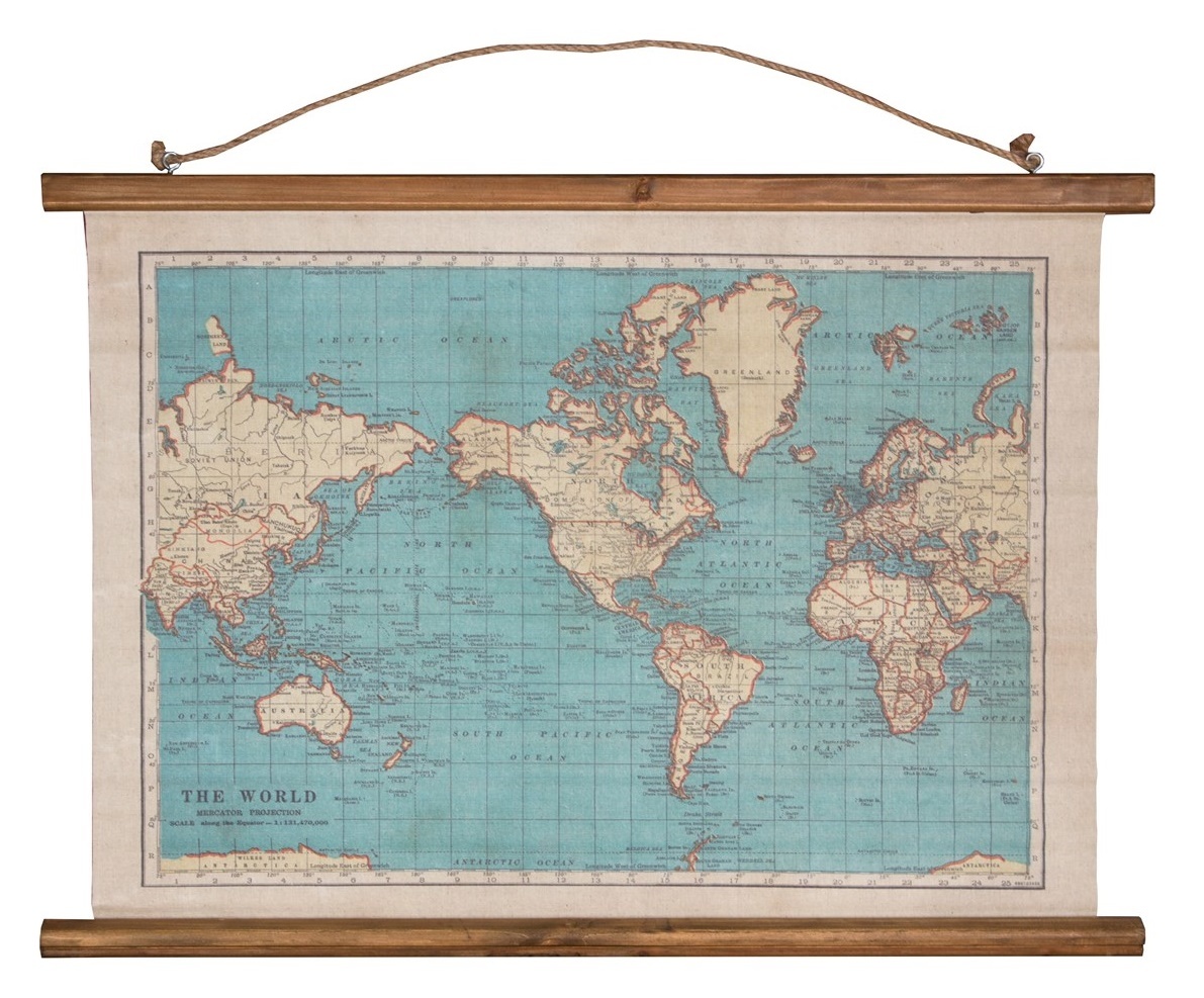 Vintage Map Wall Hanging Canvas Print at Mighty Ape NZ
