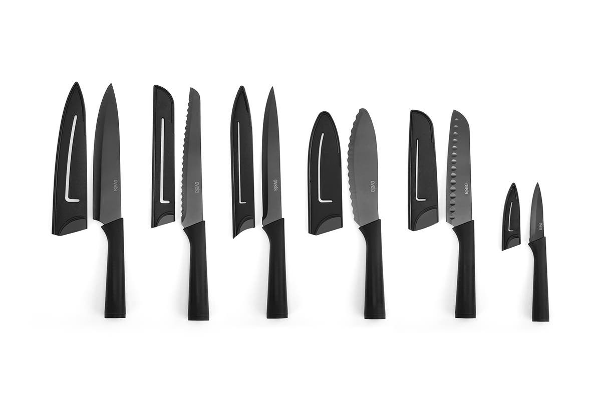 Ovela Black Stainless Steel Knife Set at Mighty Ape Australia