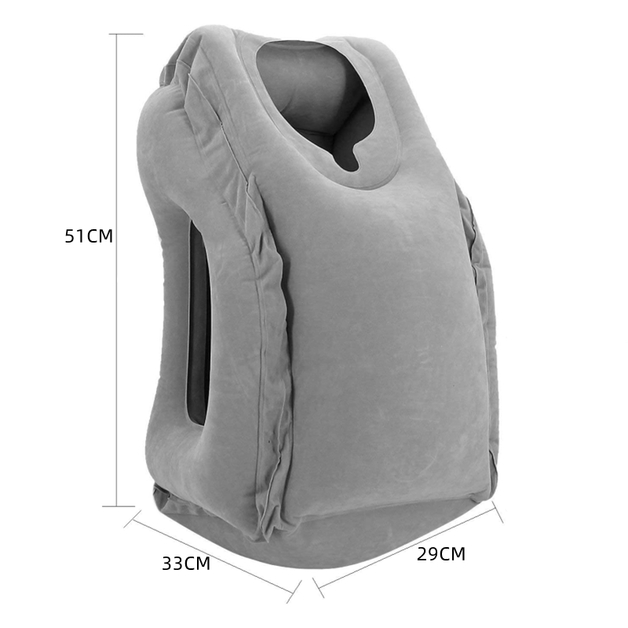 Blow Up Inflatable MultiUse Travel Pillow Grey at Mighty Ape NZ