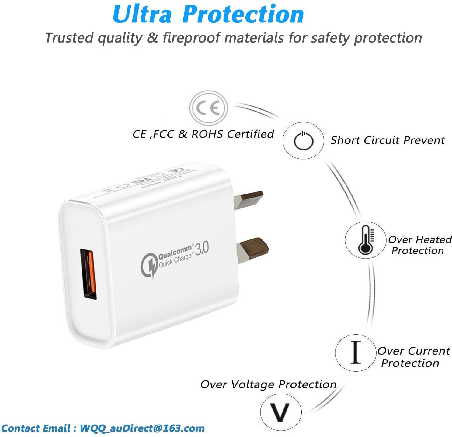 Qualcomm Quick Charge 3.0 USB Adapter - AU/NZ SAA Approved plug image