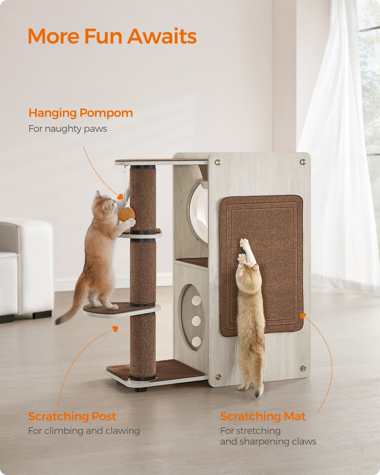 Buy VASAGLE Feandrea Freestanding Timmerman Cat Tree - 152cm at Mighty Ape  NZ