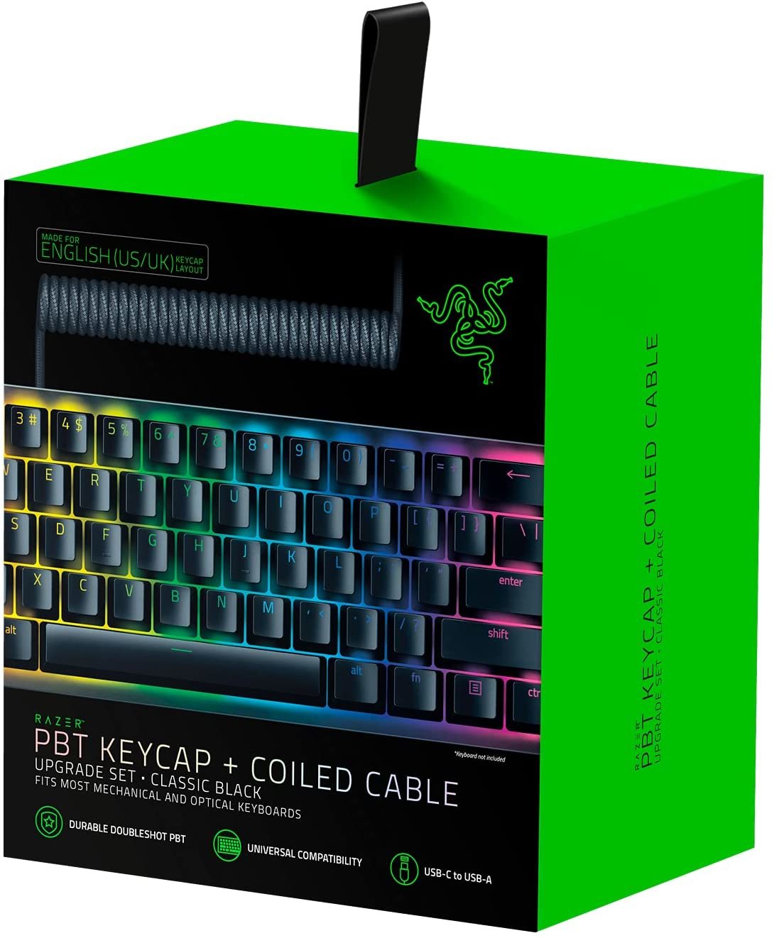 Razer PBT Keycap + Coiled Cable Upgrade Set Classic Black PC Buy