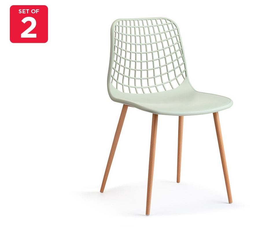 Buy Ovela Set of 2 Leerdam Dining Chairs (Pastel Green) at Mighty Ape NZ
