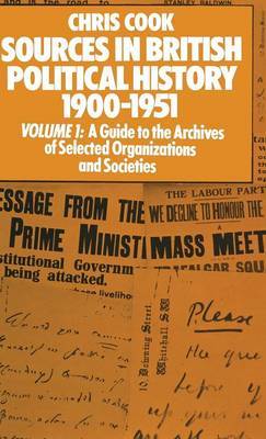 Sources in British Political History 1900-1951 by Chris Cook image