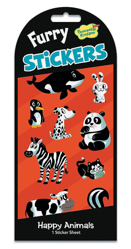 Peaceable Kingdom: Furry Stickers - Happy Animals