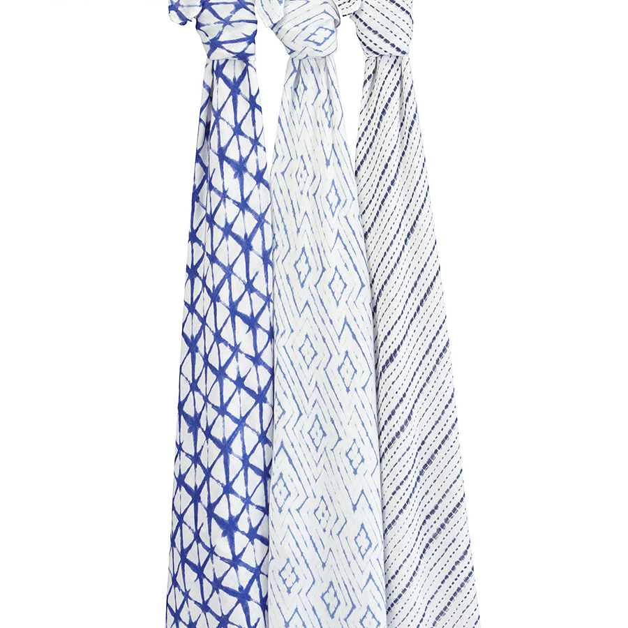Buy Aden + Anais Indigo Silky Soft Swaddles (3Pack) at Mighty Ape NZ