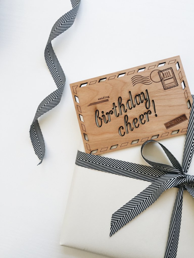 Cardtorial Wooden Card - Birthday Airmail image