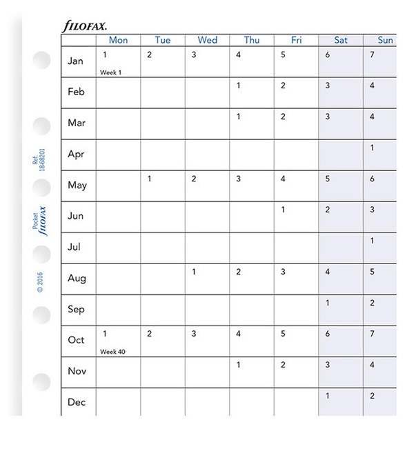 Buy Filofax Pocket 2023 Refill Year Planner (Horizontal) at Mighty