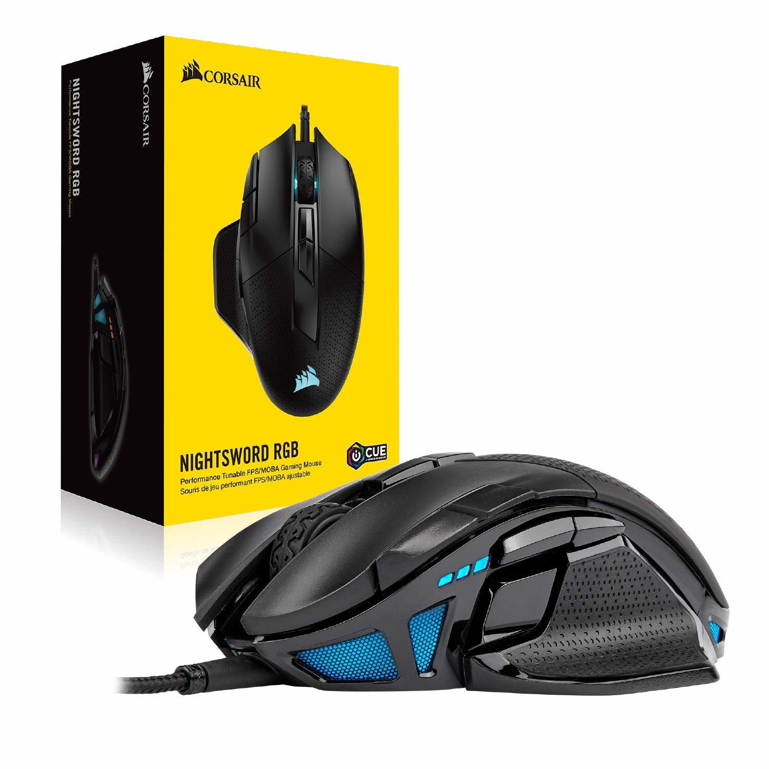 Corsair Nightsword RGB Tunable FPS/MOBA Optical Gaming Mouse for PC image