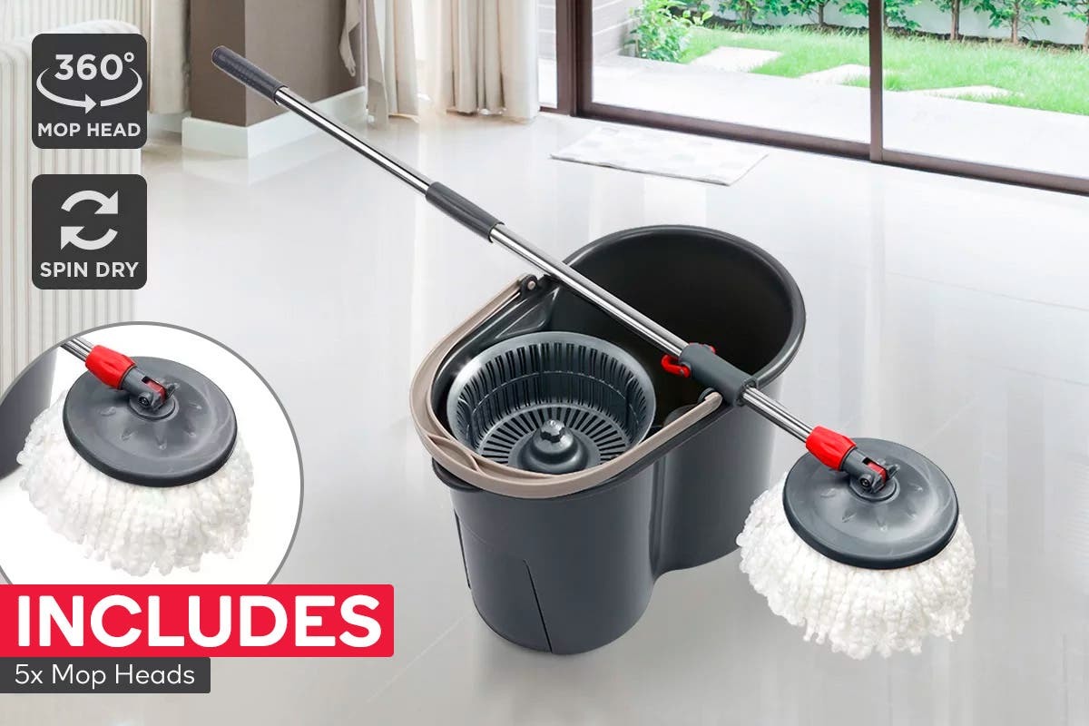 Essentials For You Magic 360° Spin Mop with 5 Mop Heads at Mighty Ape NZ