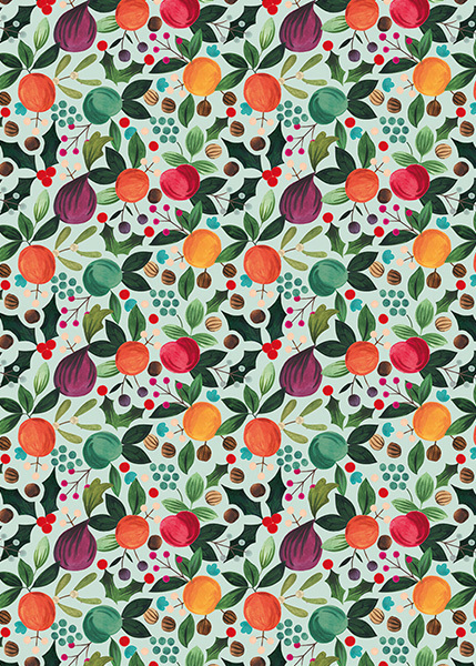 Christmas Wrap Roll - Festive Fruit (3m) image