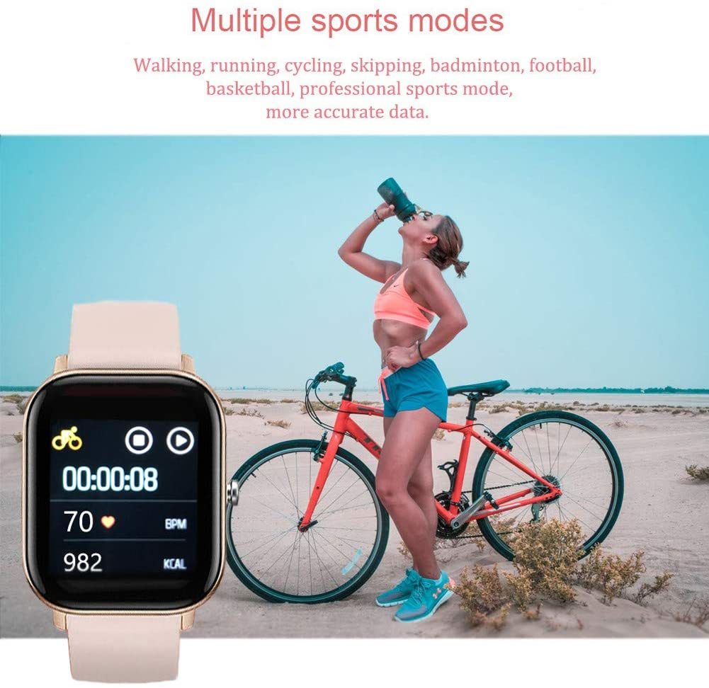 Smart Watch Fitness Tracker with Heart Rate Monitor - Rose Gold