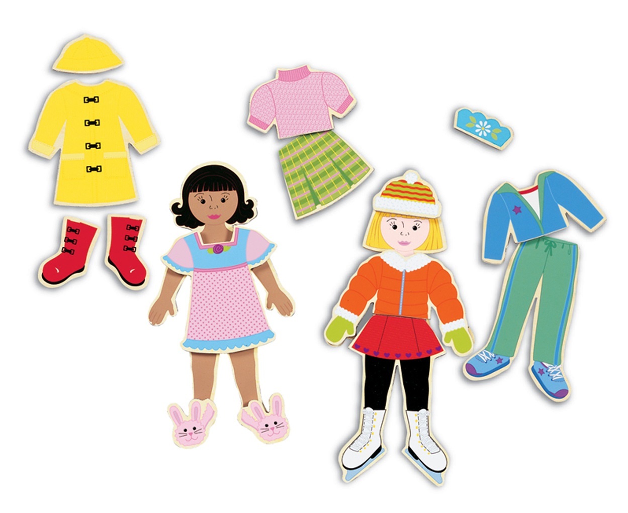 Pocket Dolls: Best Friends - Wooden Magnetic Dress-Up Set