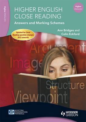 Higher English Close Reading Answers and Marking Schemes by Ann Bridges image