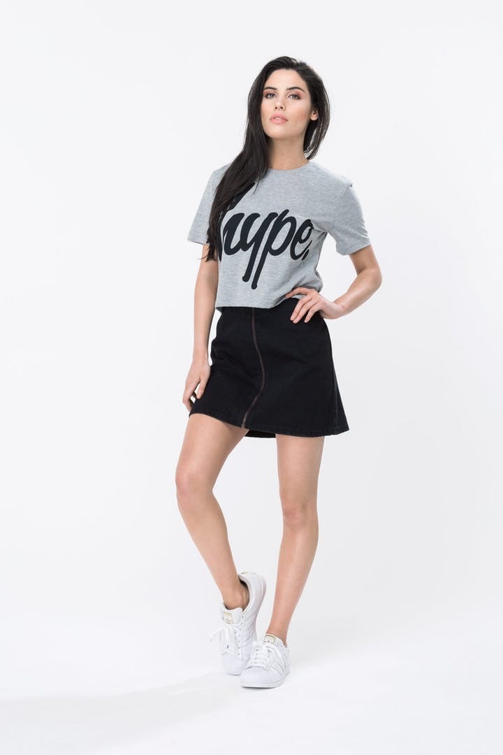 Just Hype: Script Women's Crop T-Shirt Grey - 12 image