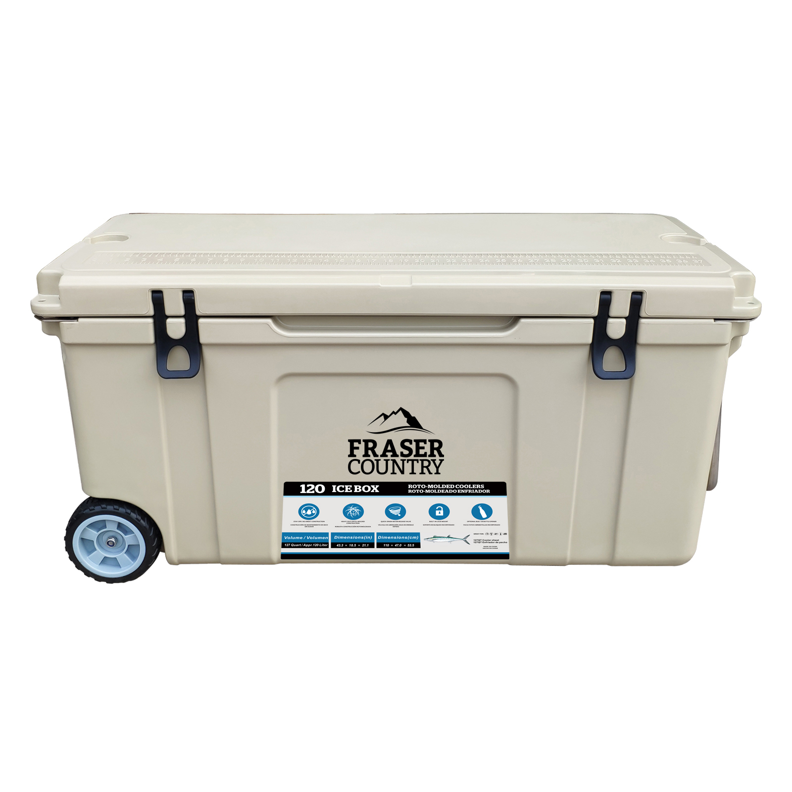 Fraser Country: Heavy Duty Ice Box Chilly Bin with Wheels 120L image