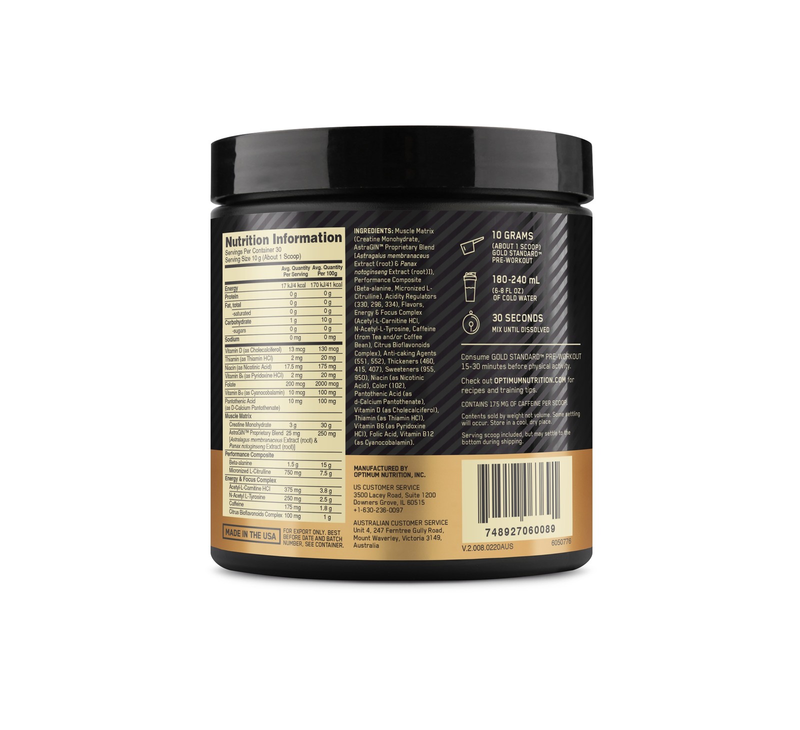 Optimum Nutrition Gold Standard Pre-Workout - Pineapple (300g/30 Servings) image