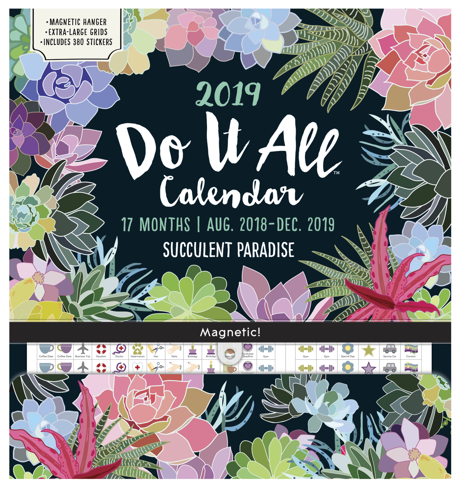 Do It All: Succulent 17 Month 2019 Wall Calendar image