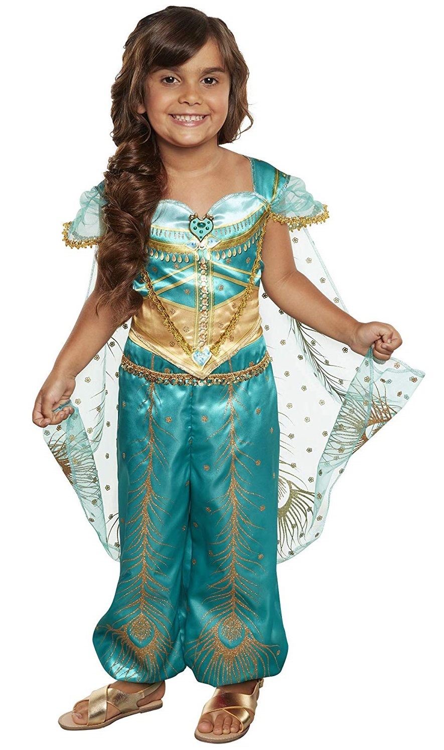 Disney's Aladdin: Princess Jasmine - Peacock Costume (Teal & Gold) image