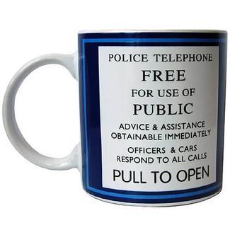 Doctor Who Tardis Police Telephone Sign Mug