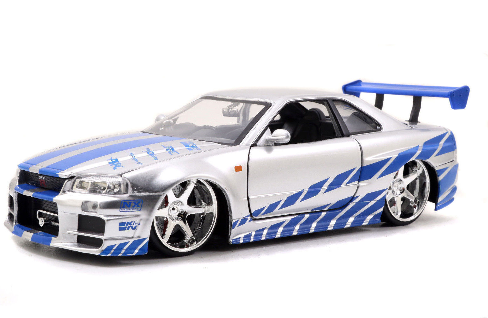 Jada: 1/24 2002 Nissan Skyline R34 Diecast Model (Blue/Silver) image
