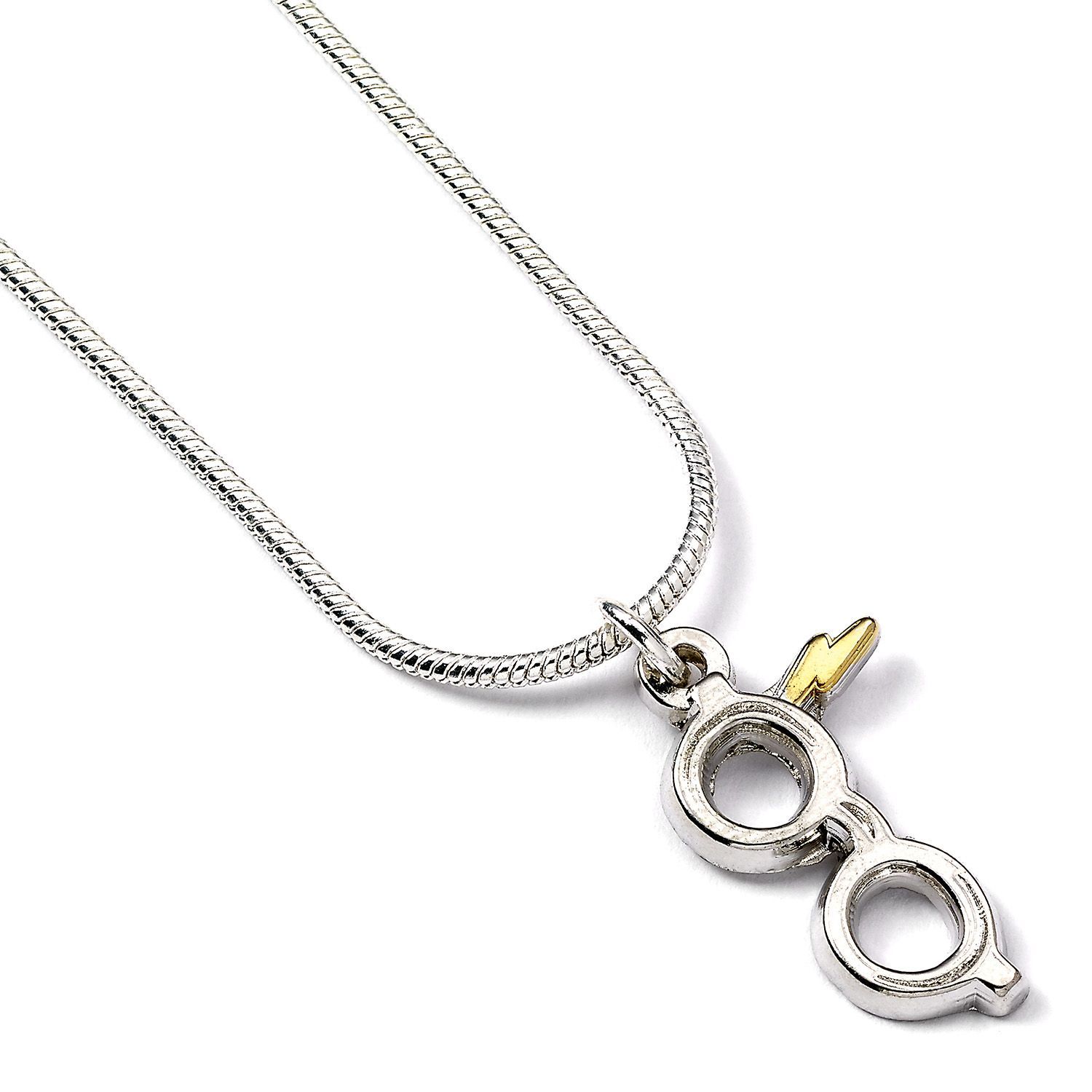 The Carat Shop: Harry Potter Silver Plated Lightning Bolt with Glasses Necklace image