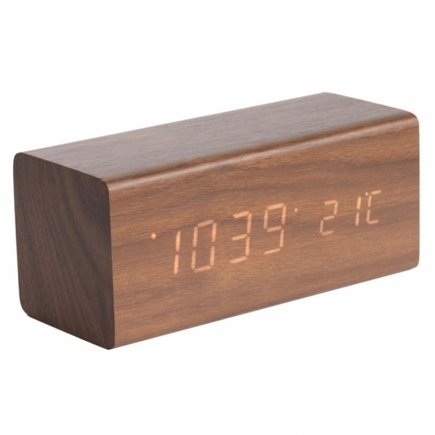 Karlsson Alarm Clock Block (Wood) at Mighty Ape NZ