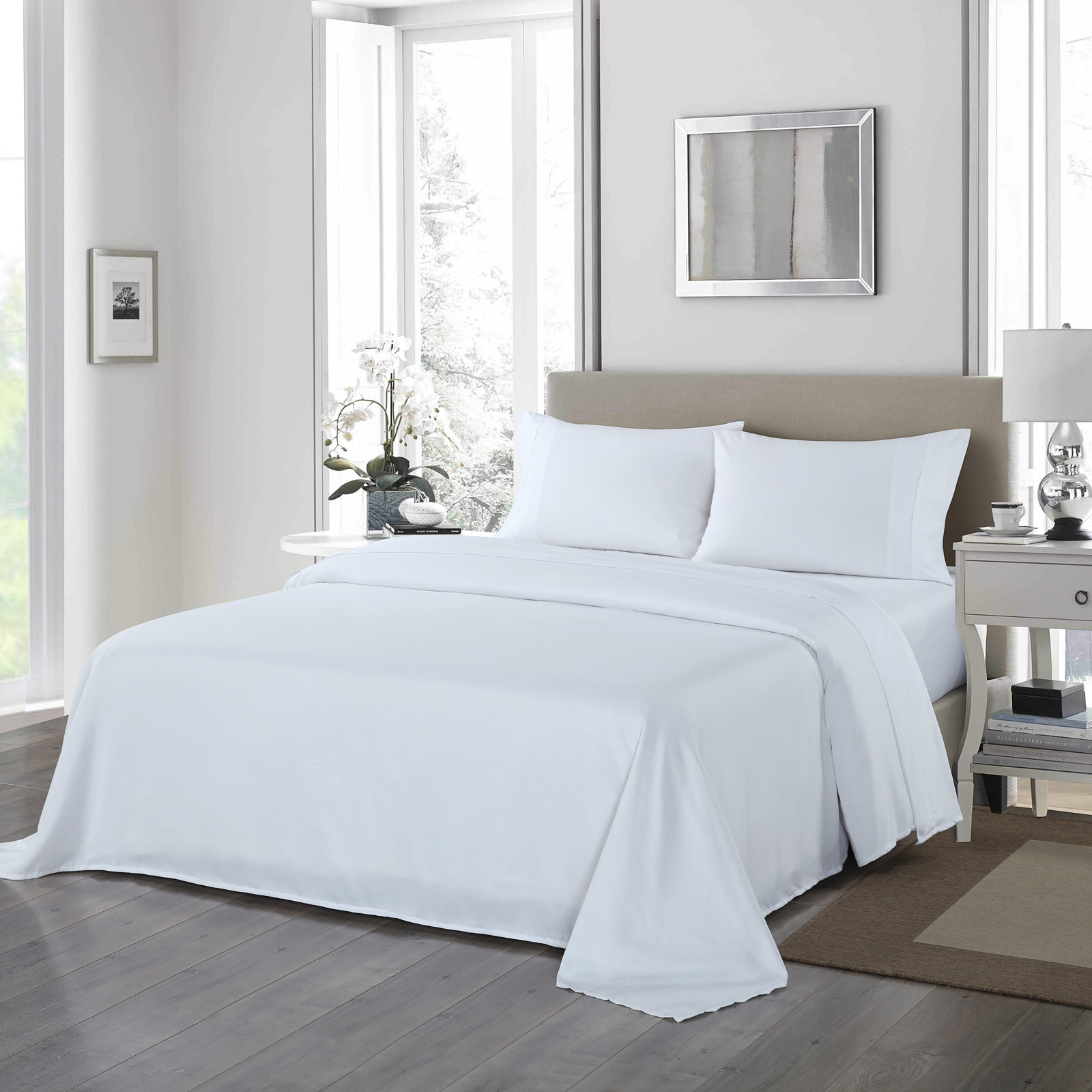 Royal Comfort 1200 Thread Count Ultrasoft 4 Piece Sheet Set - King - White image