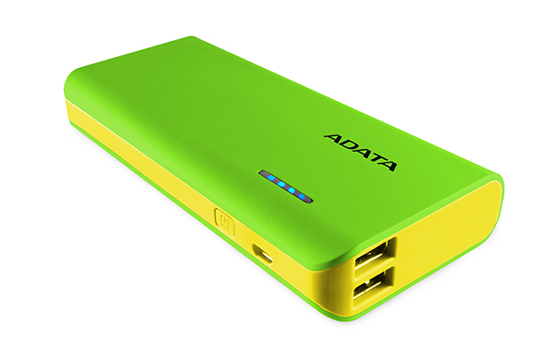ADATA: PT100 10,000mAh Powerbank with Flashlight - Green/Yellow image