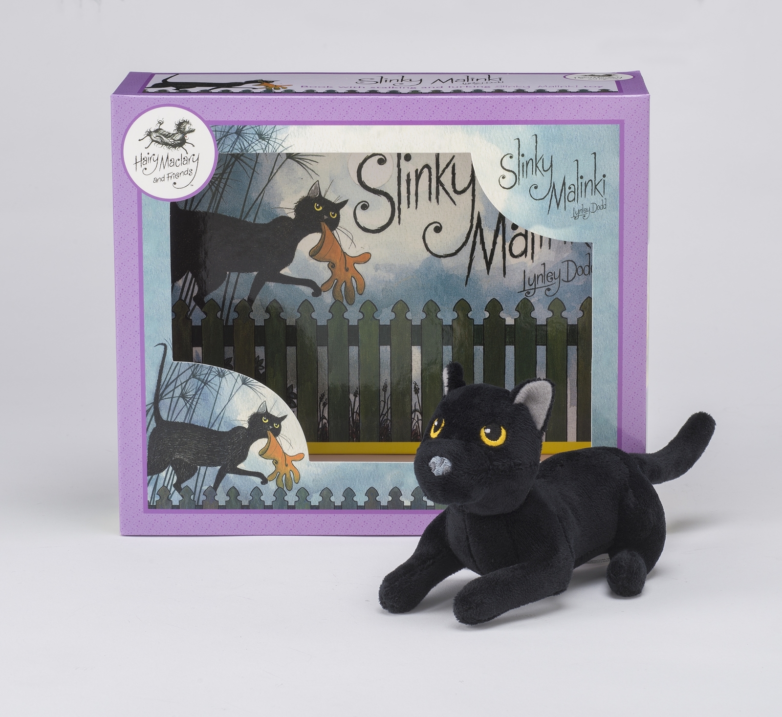 Slinky Malinki Book & Toy Set on Hardback by Lynley Dodd