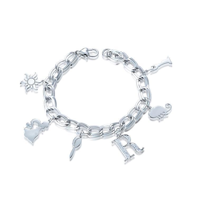 Disney Couture Princess Rapunzel Charm Bracelet - White Gold image