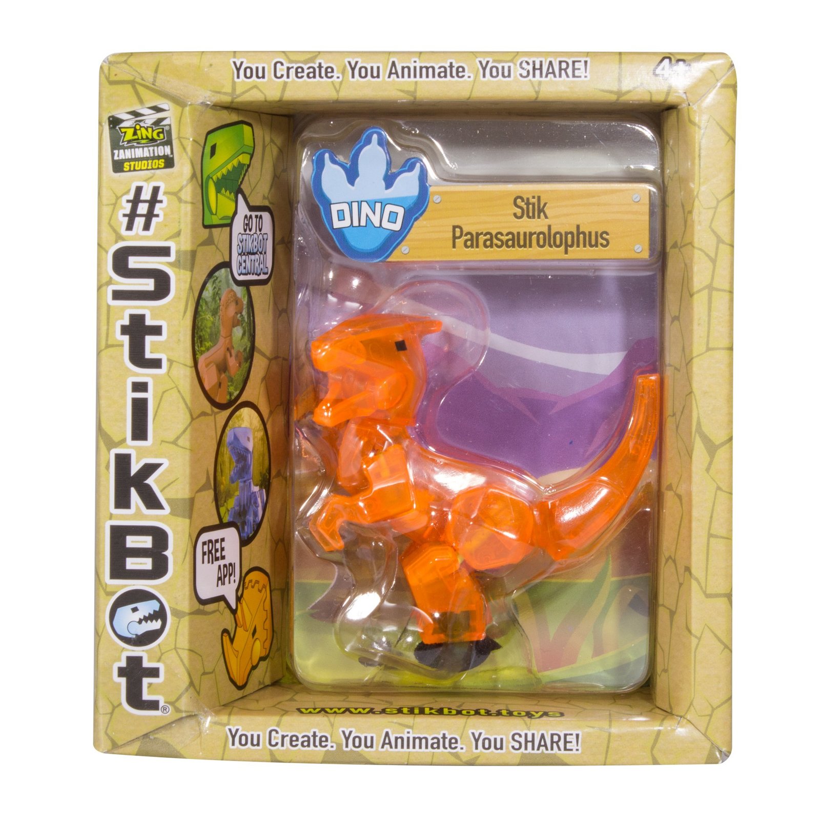 Stikbot: Dino Single - Parasaurolophus (Orange)