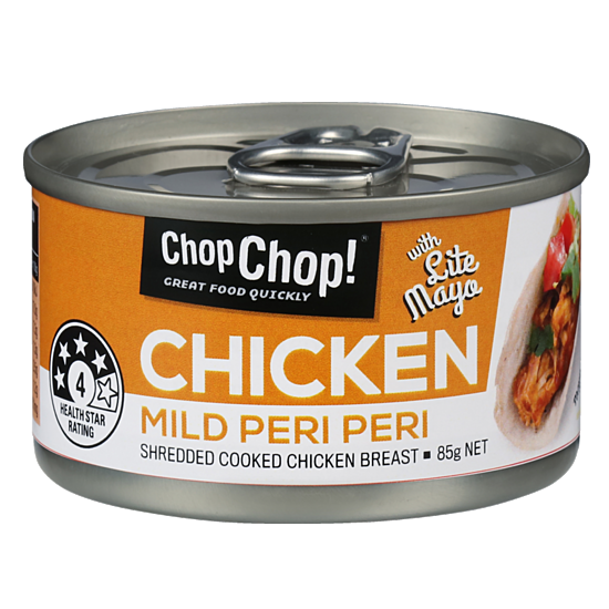 Chop Chop: Shredded Chicken - Mild Peri Peri with Lite Mayo (85g x 12) image