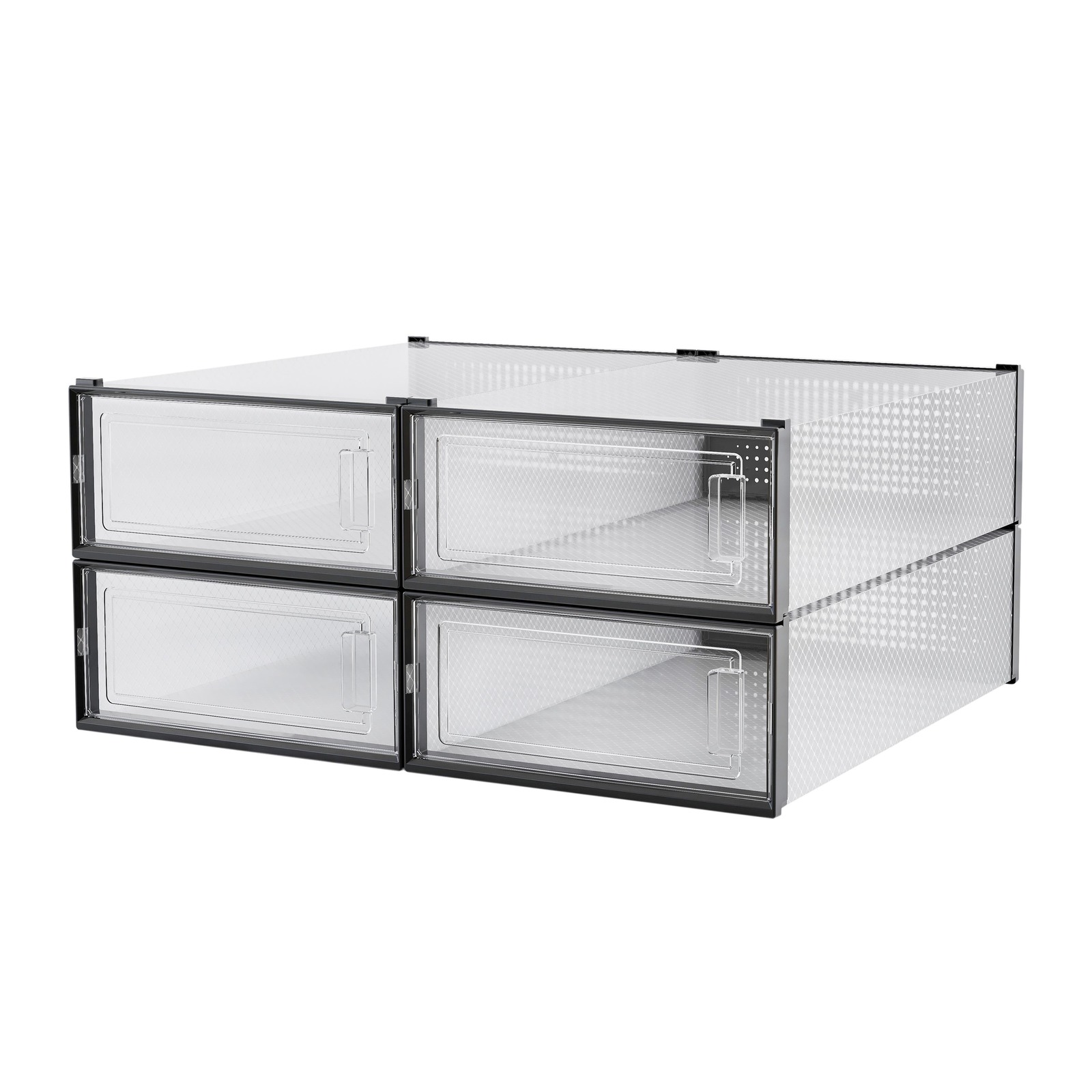 Buy Ovela Set of 4 Click Shoe Storage Box (Knee High, Clear/Black) at