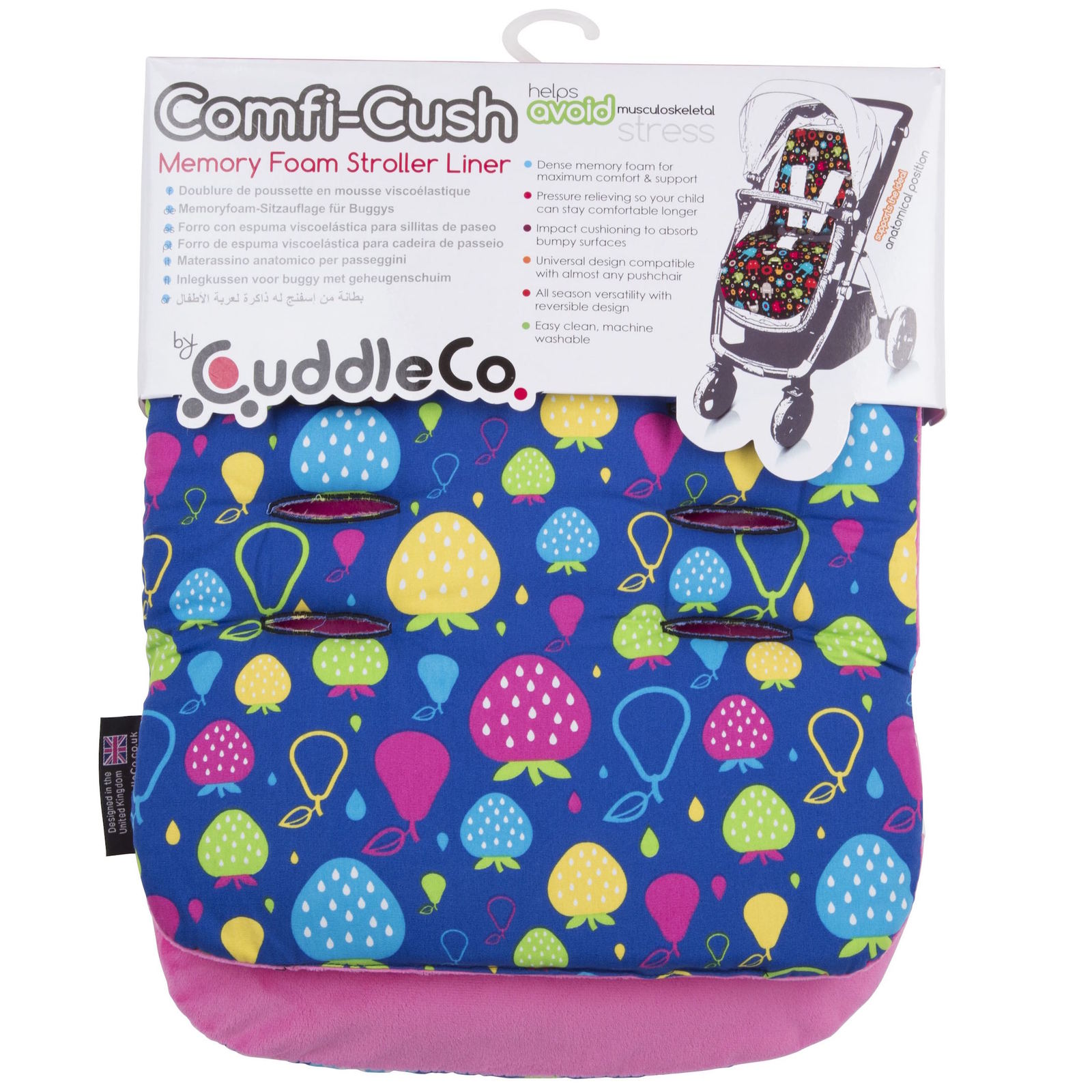 Cuddle Co: Comfi-Cush Memory Foam Stroller Liner - Tutti Frutti image