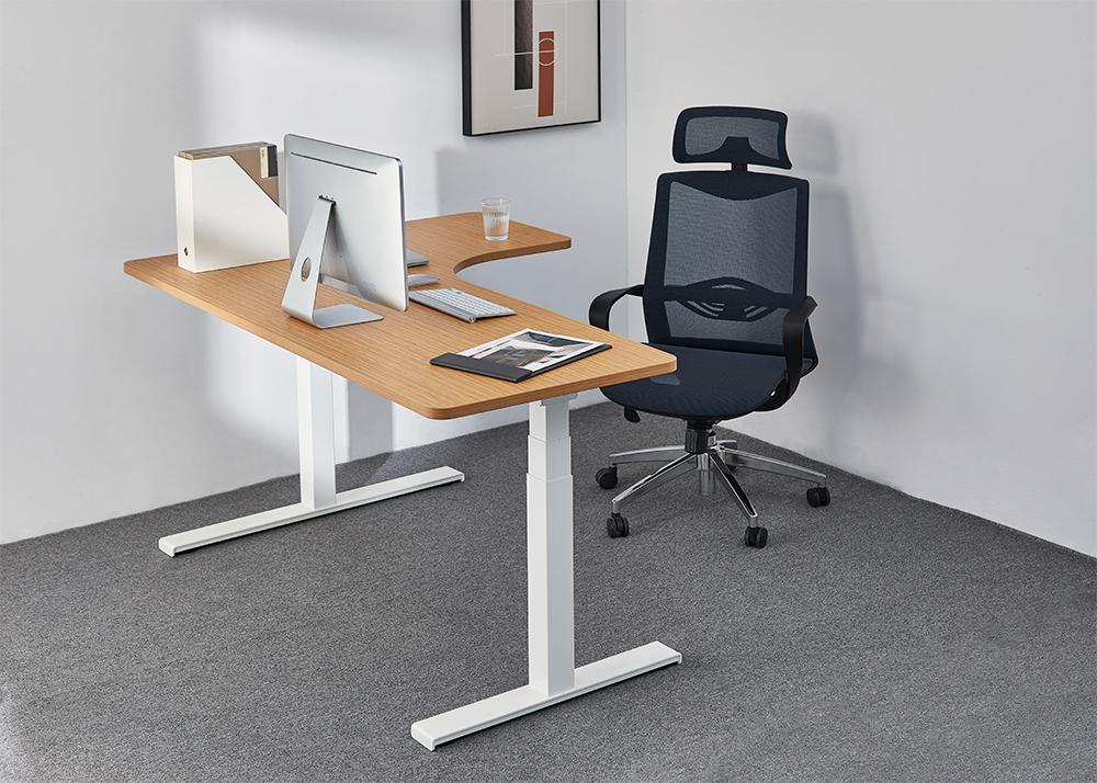 Buy Gorilla Office Height Adjustable Desk White/Oak at Mighty Ape NZ