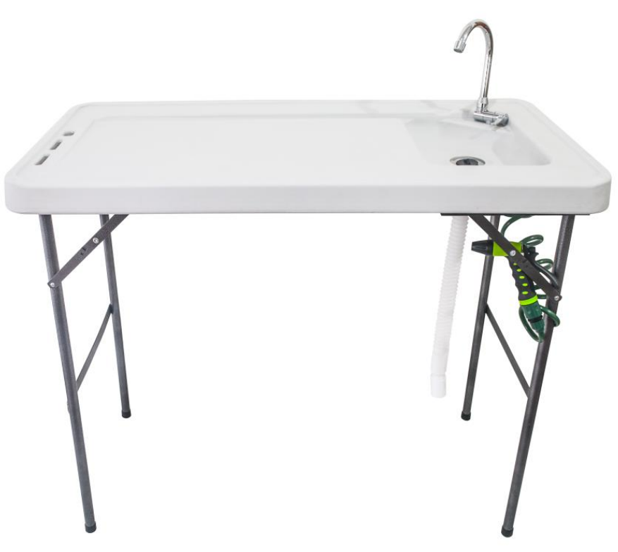 Premium Foldable Camping and Filleting Table with Folding Tap and Cleaning Hose image