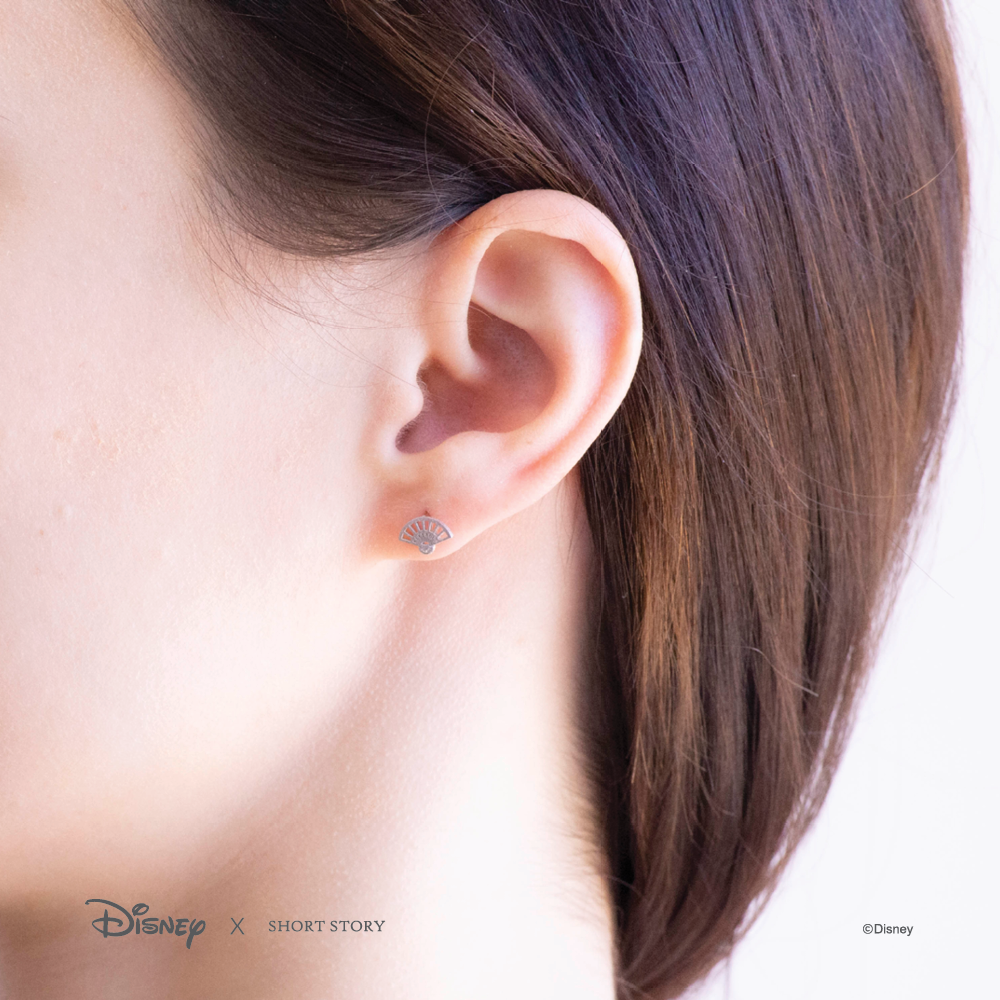Short Story: Disney Earring Mulan Fan and Sword - Silver image
