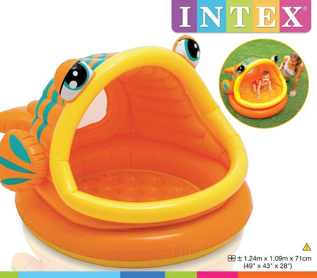 intex lazy fish baby shade pool