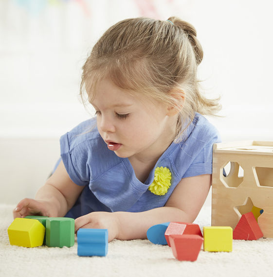 Melissa & Doug: Classic Wood Shape Sorting Cube image