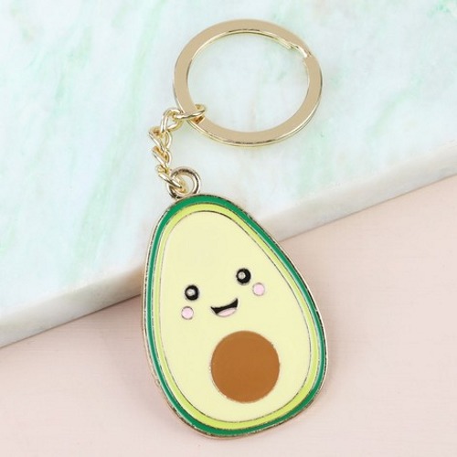 Happy Avocado Enamel Keyring image