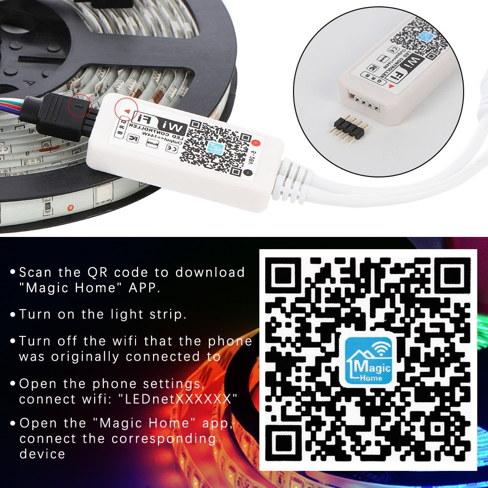 WiFi Wireless Smart Phone Controlled Light Strip - 5 Meters