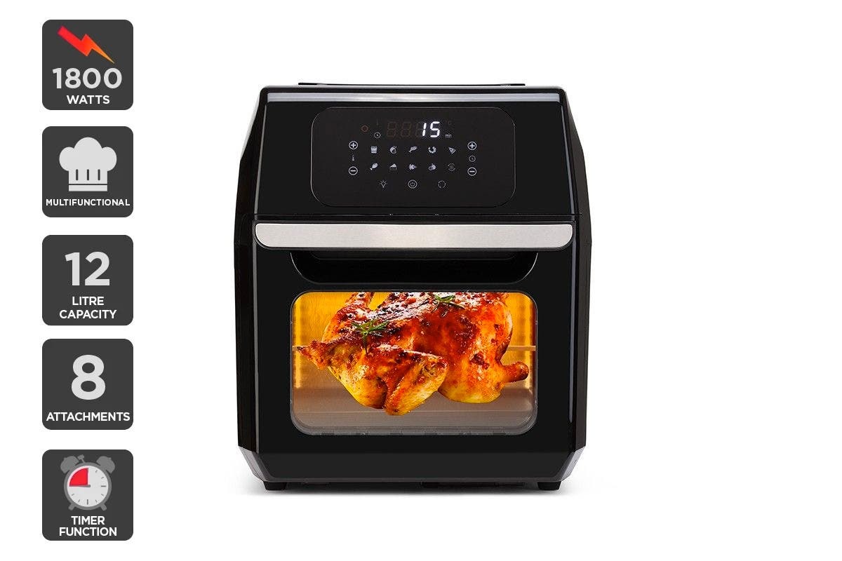 Buy 12L 1800W Digital Air Fryer Oven (Black) at Mighty Ape NZ
