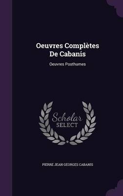 Oeuvres Completes de Cabanis image