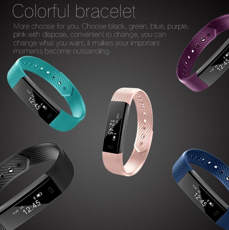 Smart Fitness Tracker Bands w/ Heart Rate Monitor - Black image